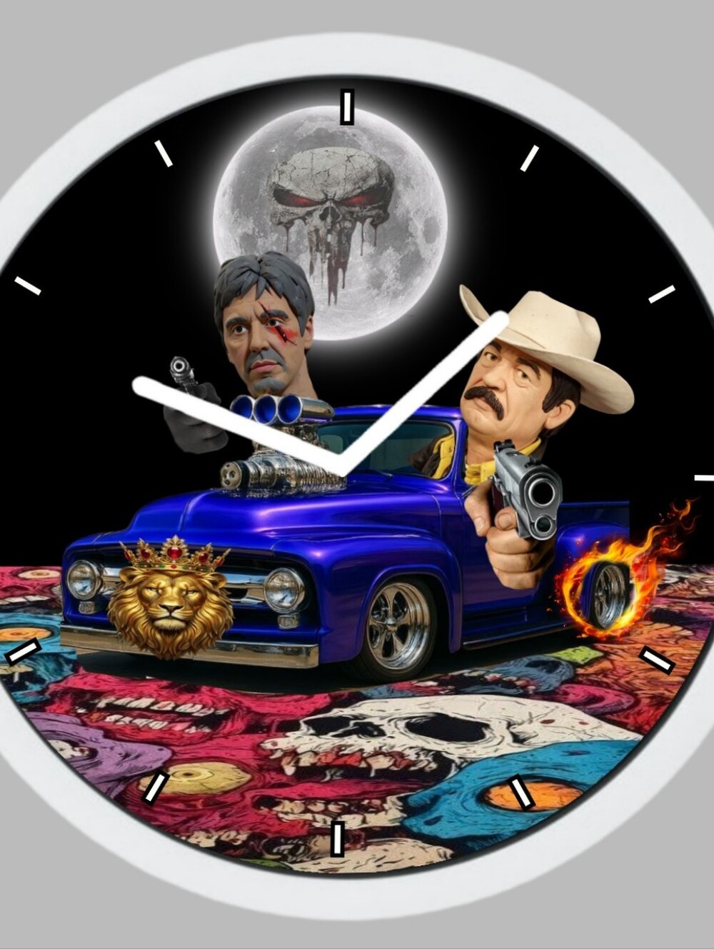 Scar Face And Beto Quintanilla One Last Ride Wall Art  Clock